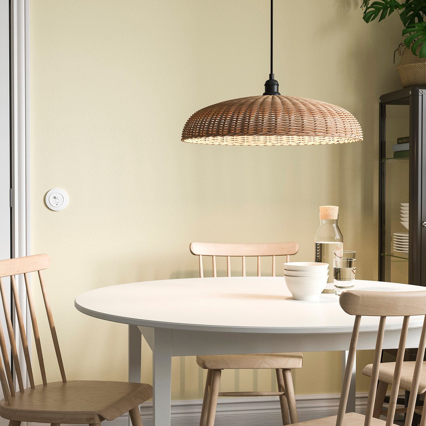 NARRKOLV pendant lamp, rattan, 56 cm (22