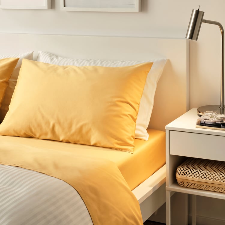 NATTJASMIN sheet set, yellow, Queen IKEA CA