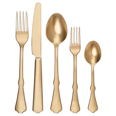 NATTKLOT 20-piece cutlery set, gold-colour