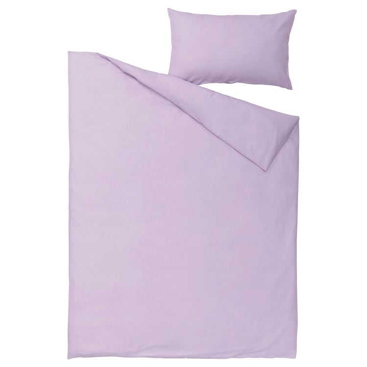NATTSVÄRMARE duvet cover and pillowcase(s), lilac, Twin IKEA CA