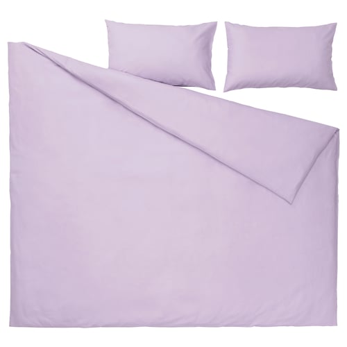 NATTSVÄRMARE duvet cover and pillowcase(s), lilac, Full/Queen (Double