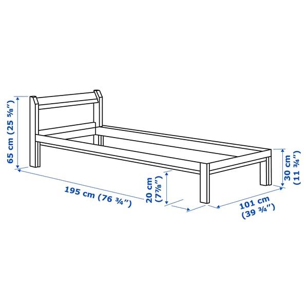 NEIDEN Bed frame, pine/Luröy, Twin