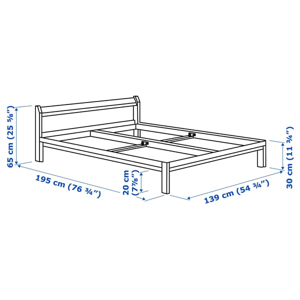 Neiden Bed Frame Pine Birch Luroy Ikea
