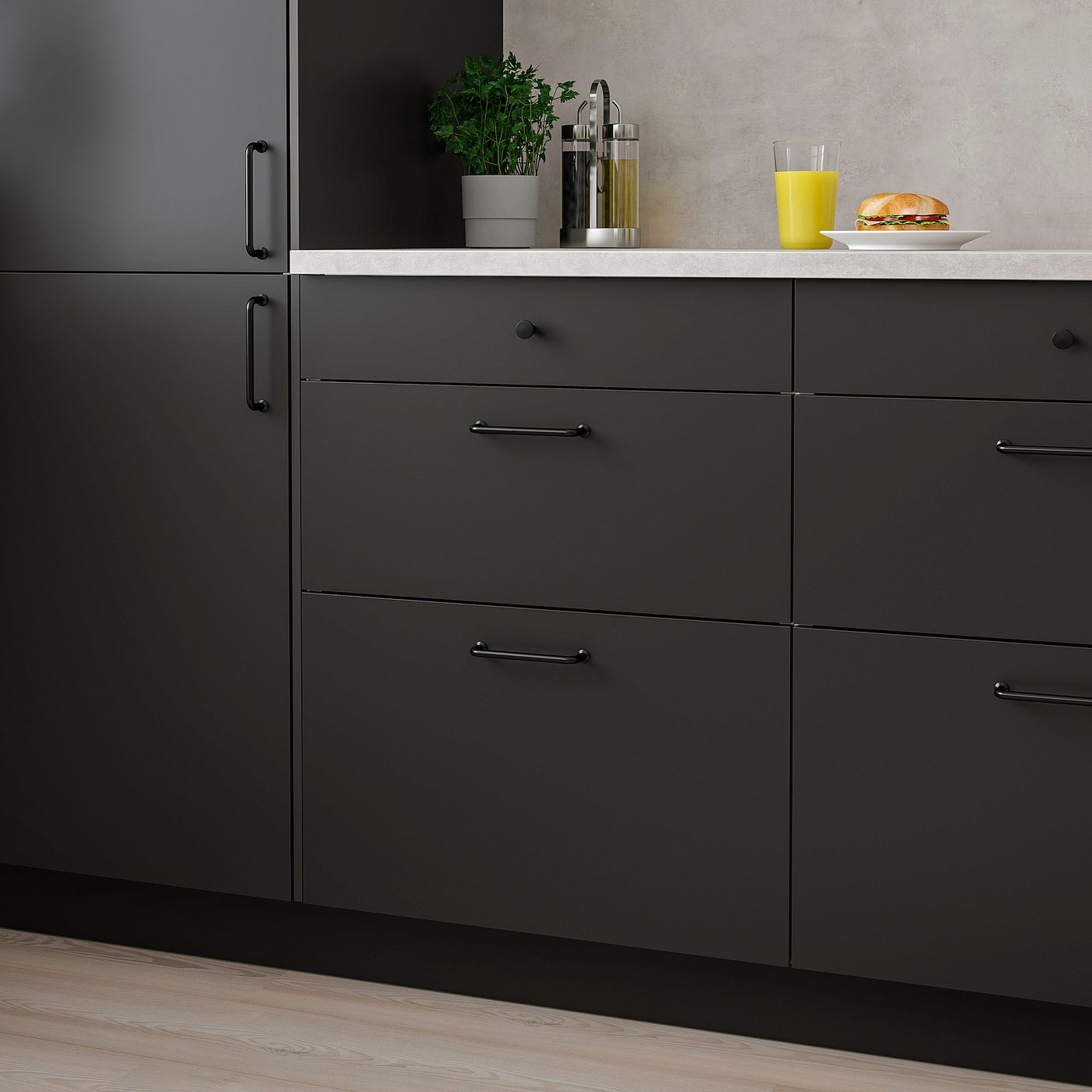 NICKEBO drawer front, matte anthracite, 46x13 cm (18x5