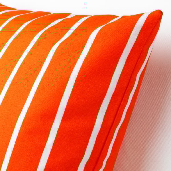 NICKFIBBLA Cushion cover, orange white/stripe, 20x20 "