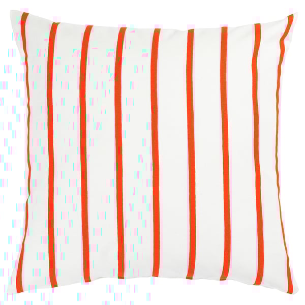 NICKFIBBLA Cushion cover, white orange/stripe, 20x20 "