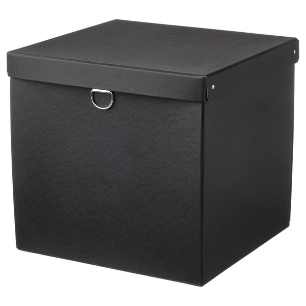 NIMM Storage box with lid, black, 12 ½x11 ¾x11 ¾ "