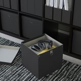 NIMM Storage box with lid, black, 12 ½x11 ¾x11 ¾ "