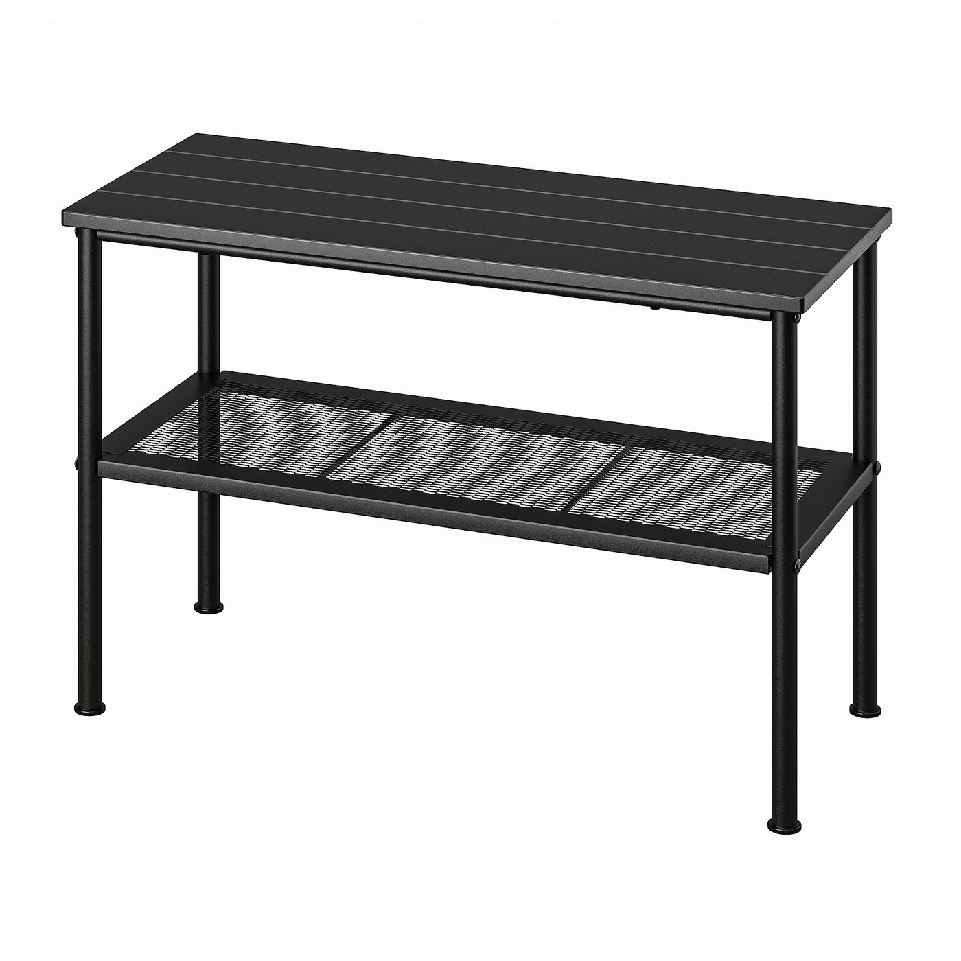 NIPÅSEN bench with shoe storage, black, 79x35x52 cm (311/8x133