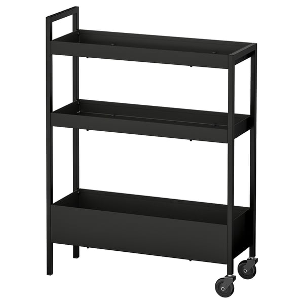 NISSAFORS Utility cart, black, 19 7/8x7 1/2x26 3/8 "