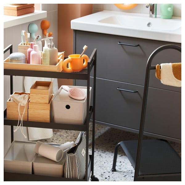 NISSAFORS Utility cart, black, 19 7/8x11 3/4x32 5/8 "