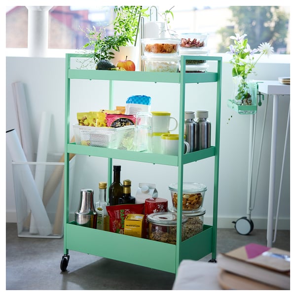 NISSAFORS Utility cart, light green, 19 7/8x11 3/4x32 5/8 "