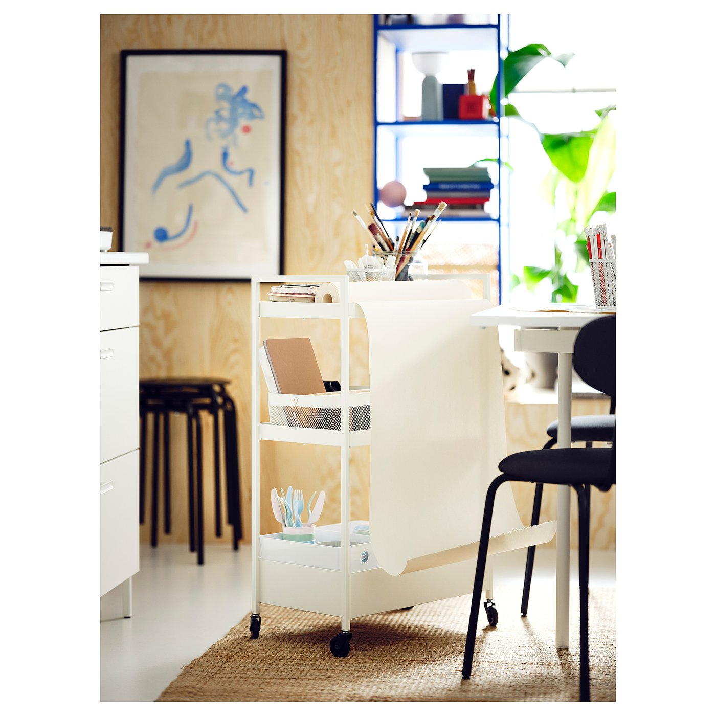 NISSAFORS utility cart, white, 50.5x30x83 cm (197/8x113/4x325/8
