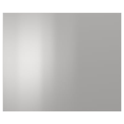 NOGSTA silver stainless steel cabinet front, sleek and rectangular, industrial design for kitchen.