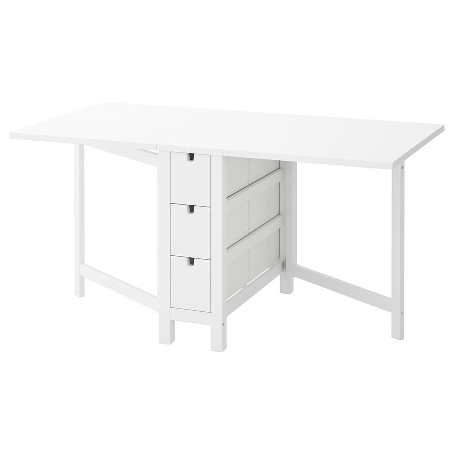 NORDEN gateleg table, white, 26/89/152x80 cm (101/4/35/597/8x311/2") - IKEA CA