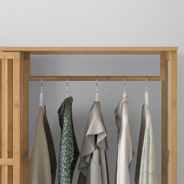 Nordkisa Open Wardrobe With Sliding Door Bamboo Find It Here Ikea