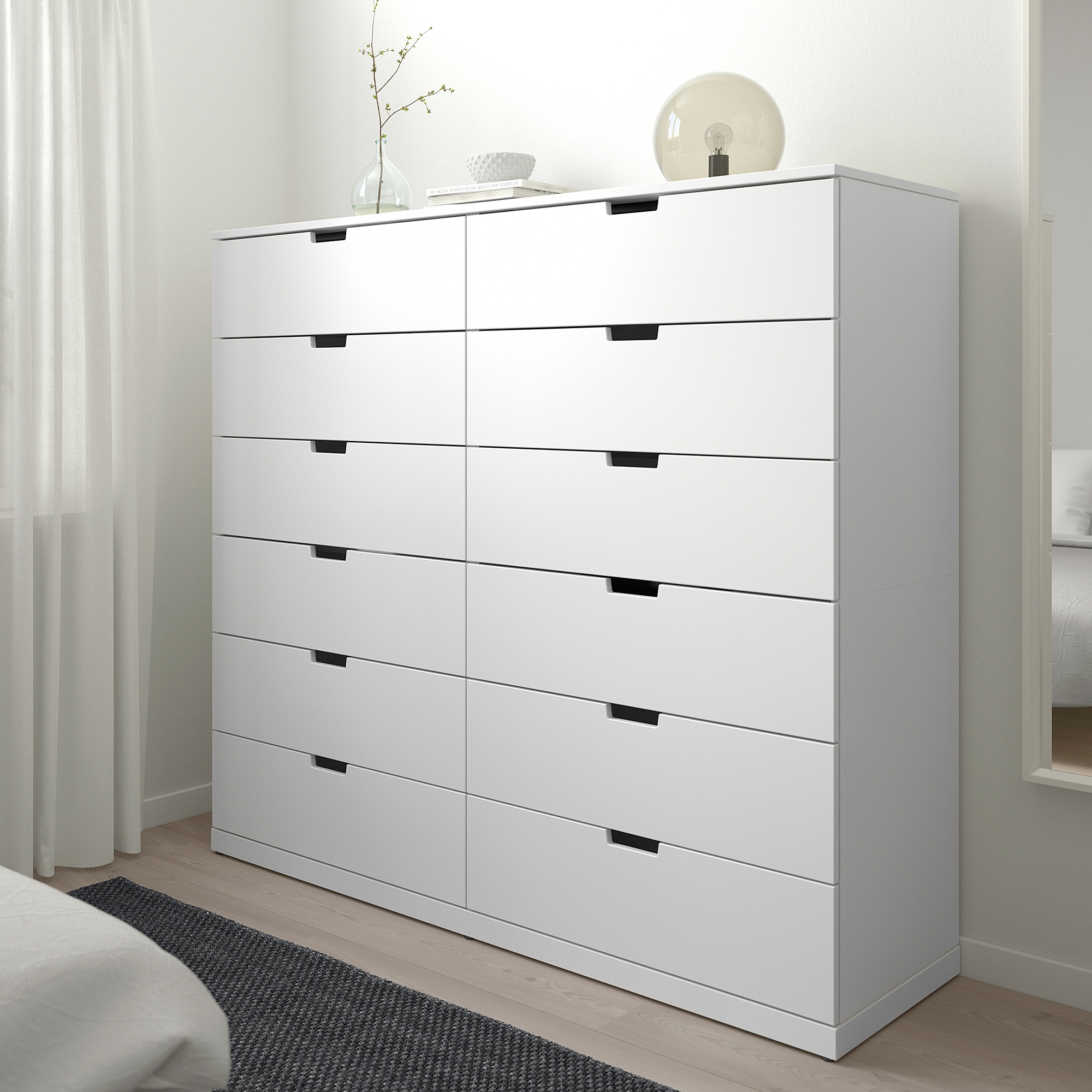 NORDLI 12-drawer chest, white, 63x57 1/8 "