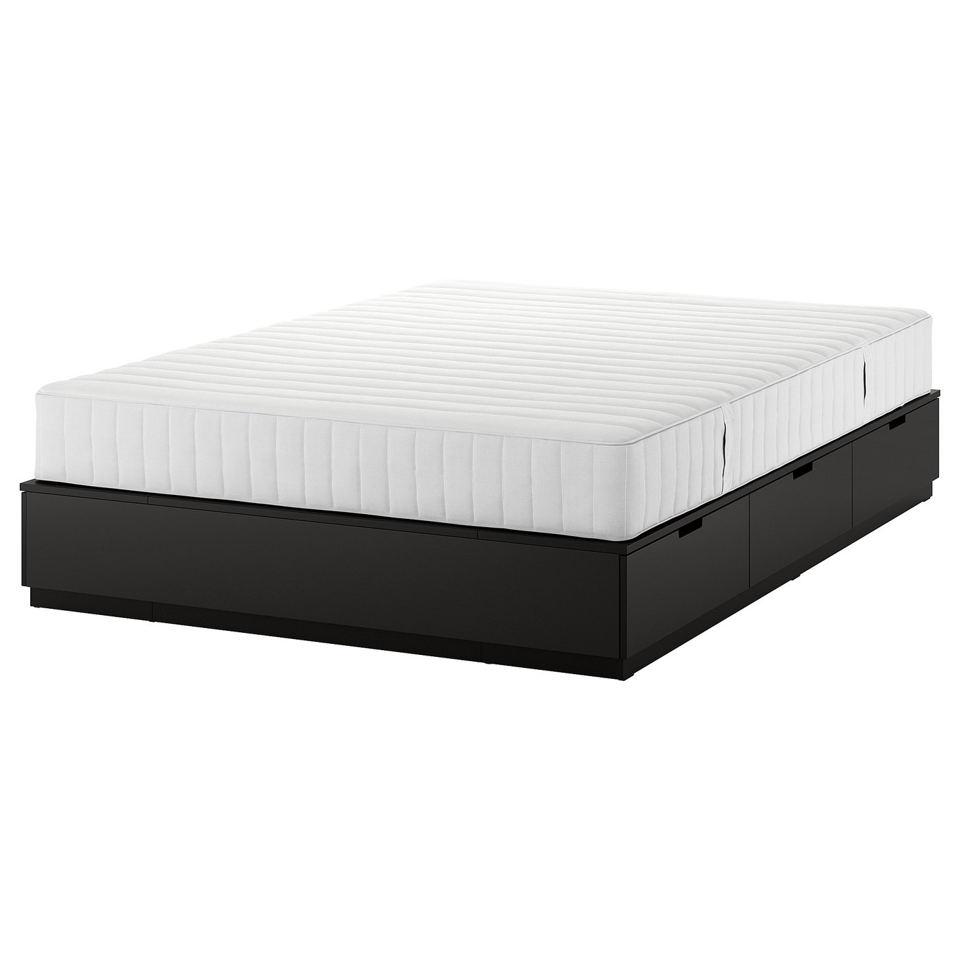 IKEA NORDLI ベッドフレーム + VALEVÅG マットレス NORDLI bed frame with storage and mattress, anthracite/Valevåg