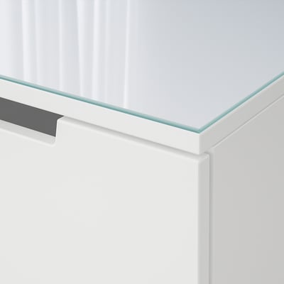 NORDLI Glass top, transparent, 63x18 1/2 "