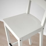 NORDVIKEN Bar stool with backrest, white, 29 1/2 "