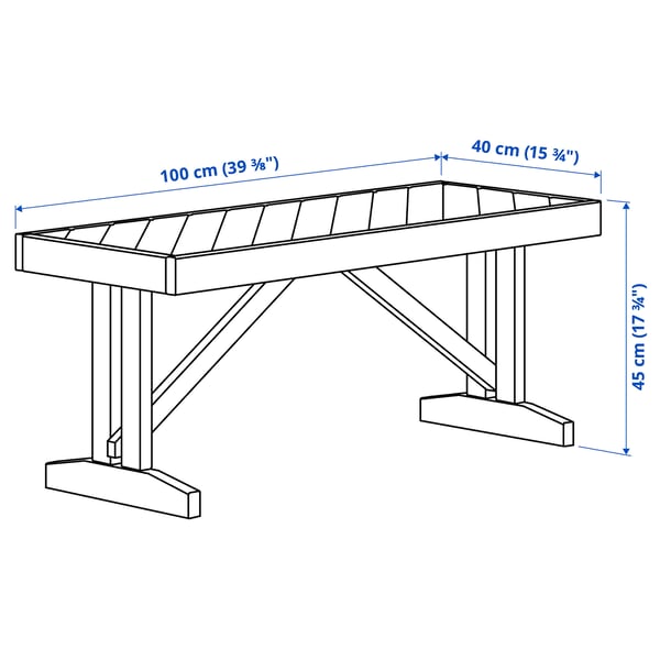 NORRMANSÖ Bench, outdoor, acacia, 39 3/8 "