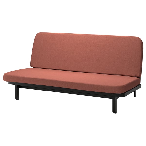 NYHAMN Sofabed, with foam mattress/Skartofta red/brown