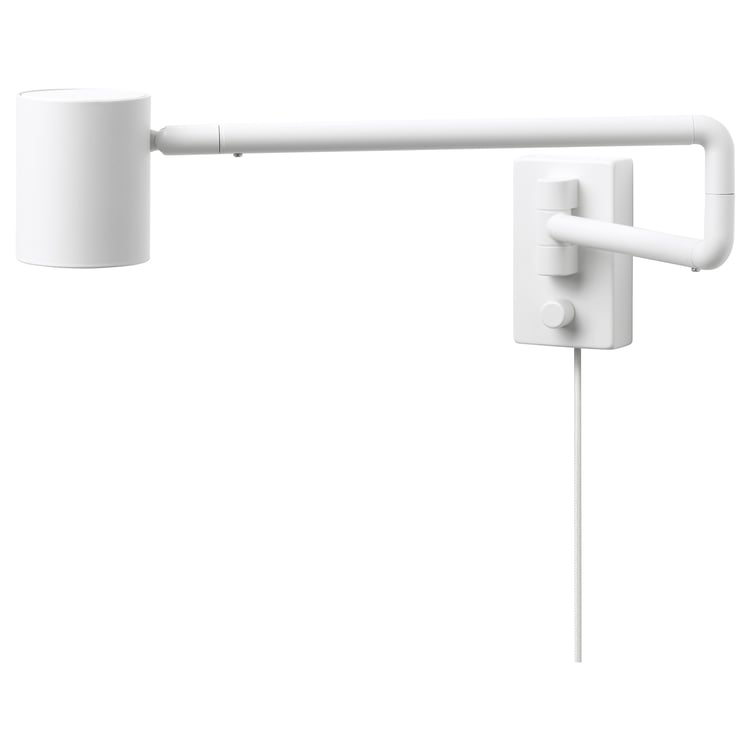 NYMÅNE wall lamp with swing arm, white IKEA CA