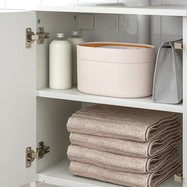 NYSJÖN / BJÖRKÅN Sink base with 2 doors, white/Pilkån faucet