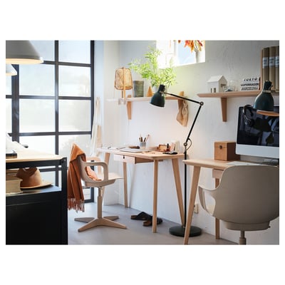 ODGER Swivel chair, white/beige