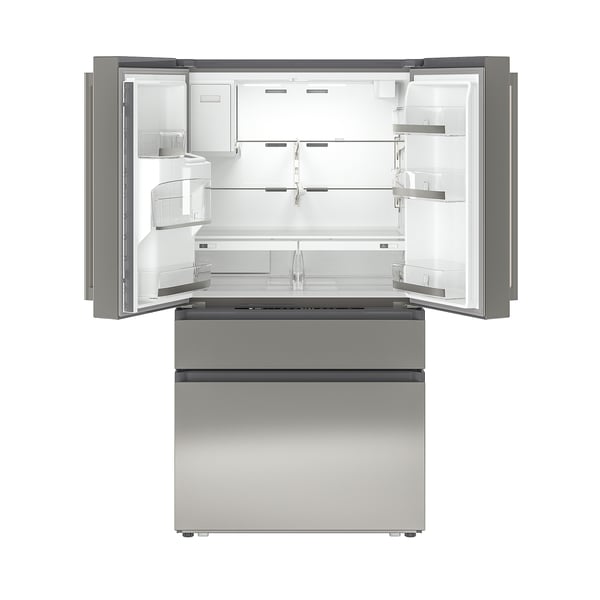 ÖVERSKÅDLIG French door refrigerator, 4-door/stainless steel color, 22 cu.ft
