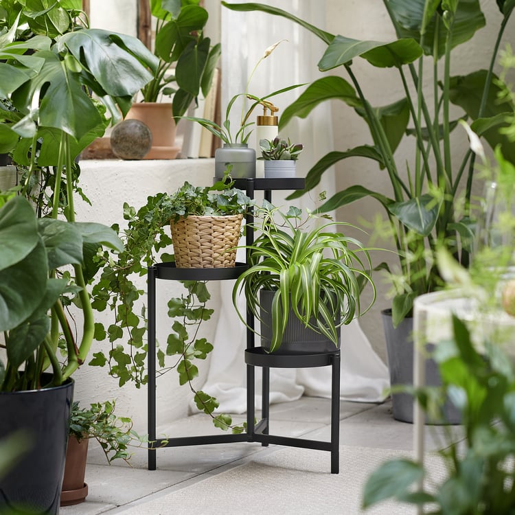 OLIVBLAD plant stand, indoor/outdoor black, 58 cm (22 ¾") IKEA CA