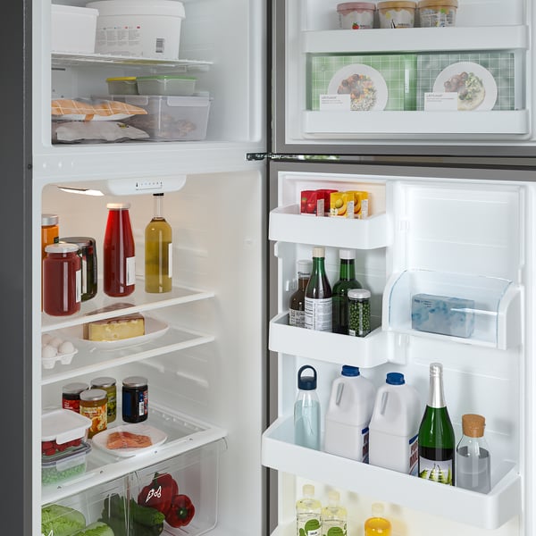 OLOFSFORS Top-freezer refrigerator, Stainless steel, 18.0 cu.ft