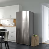 OLOFSFORS Top-freezer refrigerator, Stainless steel, 18.0 cu.ft