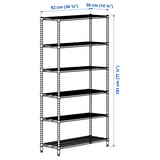 OMAR 1 section shelving unit, 36 1/4x14 1/8x71 1/4 "