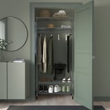 OMAR Shelving unit with clothes rail, galvanized, 36 1/4x19 5/8x79 1/8 "