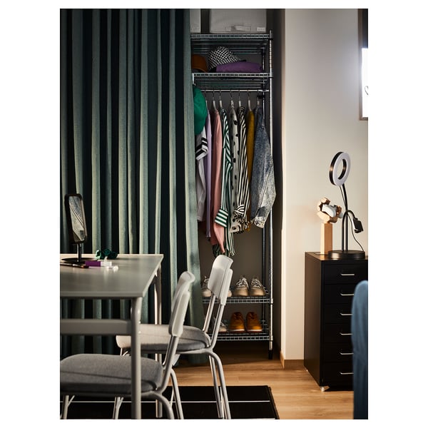 OMAR Shelving unit with clothes rail, galvanized, 36 1/4x19 5/8x79 1/8 "