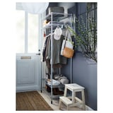 OMAR Shelving unit with clothes rail, galvanized, 36 1/4x19 5/8x79 1/8 "