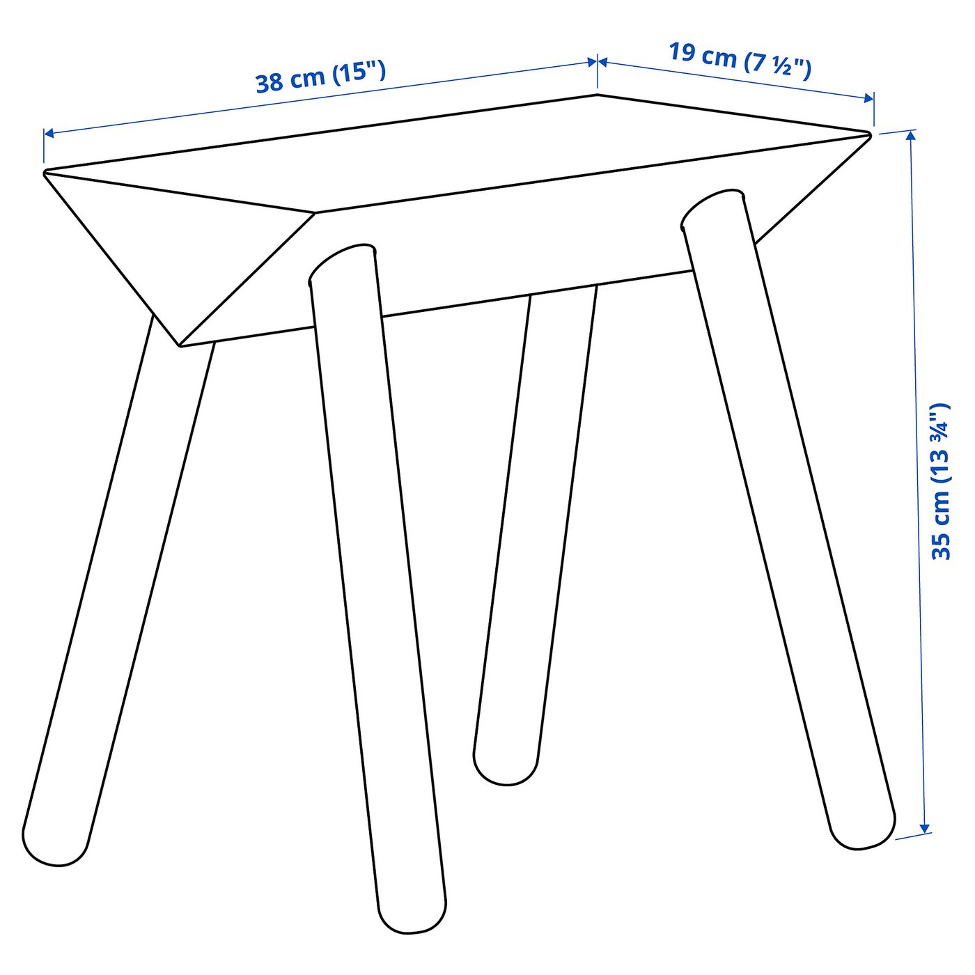 OMMJÄNGE stool, orange-red/stained - IKEA CA