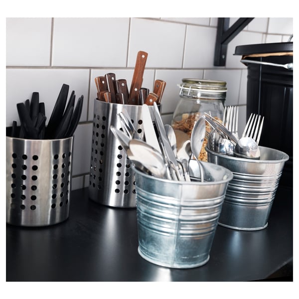 ORDNING Utensil holder, stainless steel, 5 3/8 "