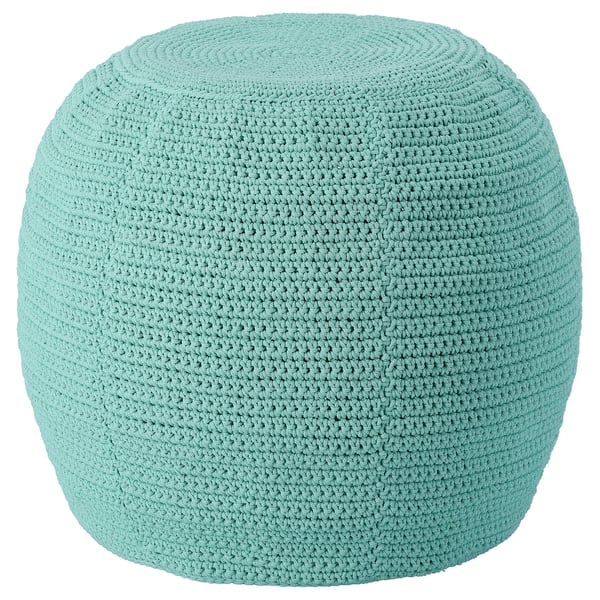 OTTERÖN Pouffe cover, indoor/outdoor, light turquoise, 187/8" (48 cm