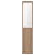 An OXBERG door in oak tone for billy bookcase, featuring a combination of glass and wooden panels.