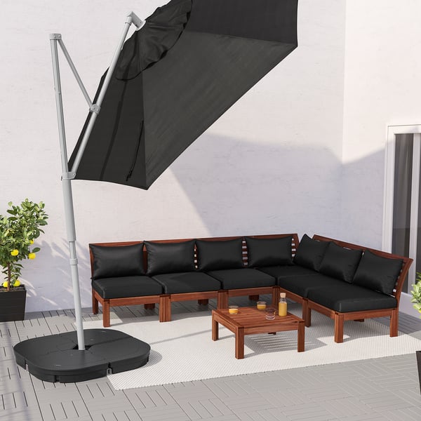 Oxno Lindoja Offset Patio Umbrella Black Ikea