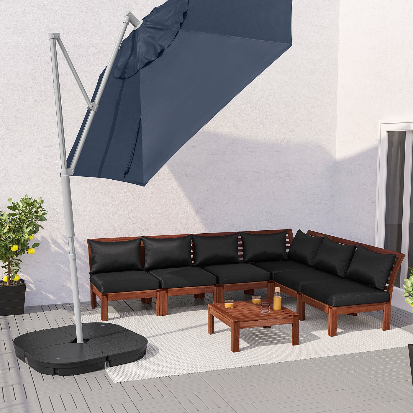 Oxno Lindoja Offset Patio Umbrella Blue Official Website Ikea