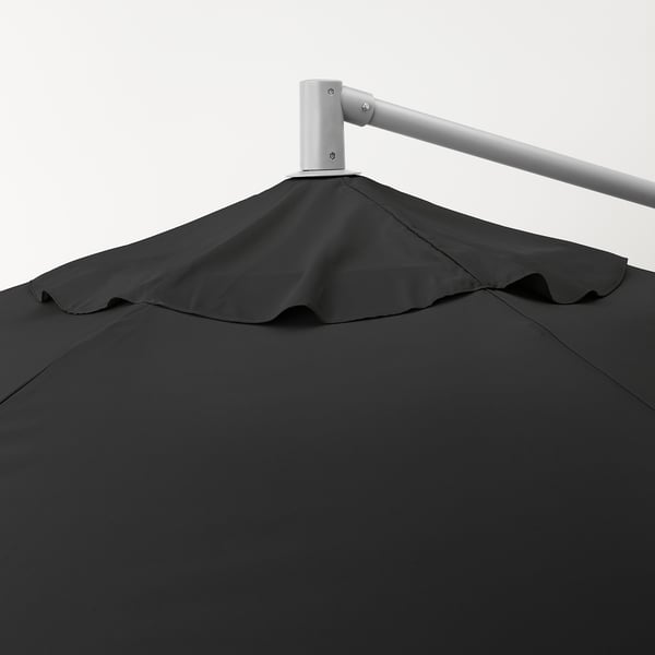 Oxno Lindoja Offset Patio Umbrella With Base Black Svarto Dark Gray Ikea