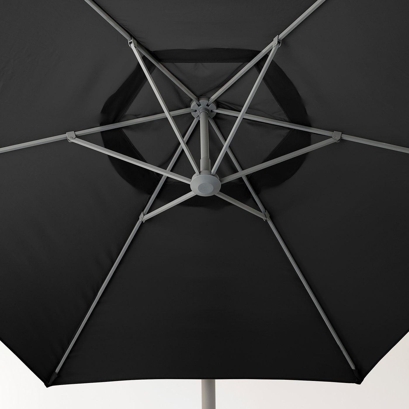 Oxno Lindoja Offset Patio Umbrella With Base Black Svarto Dark Gray Ikea