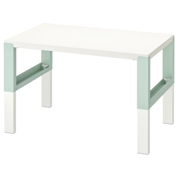 PÅHL Desk, height adjustable white/light green, 37 3/4x22 7/8 "