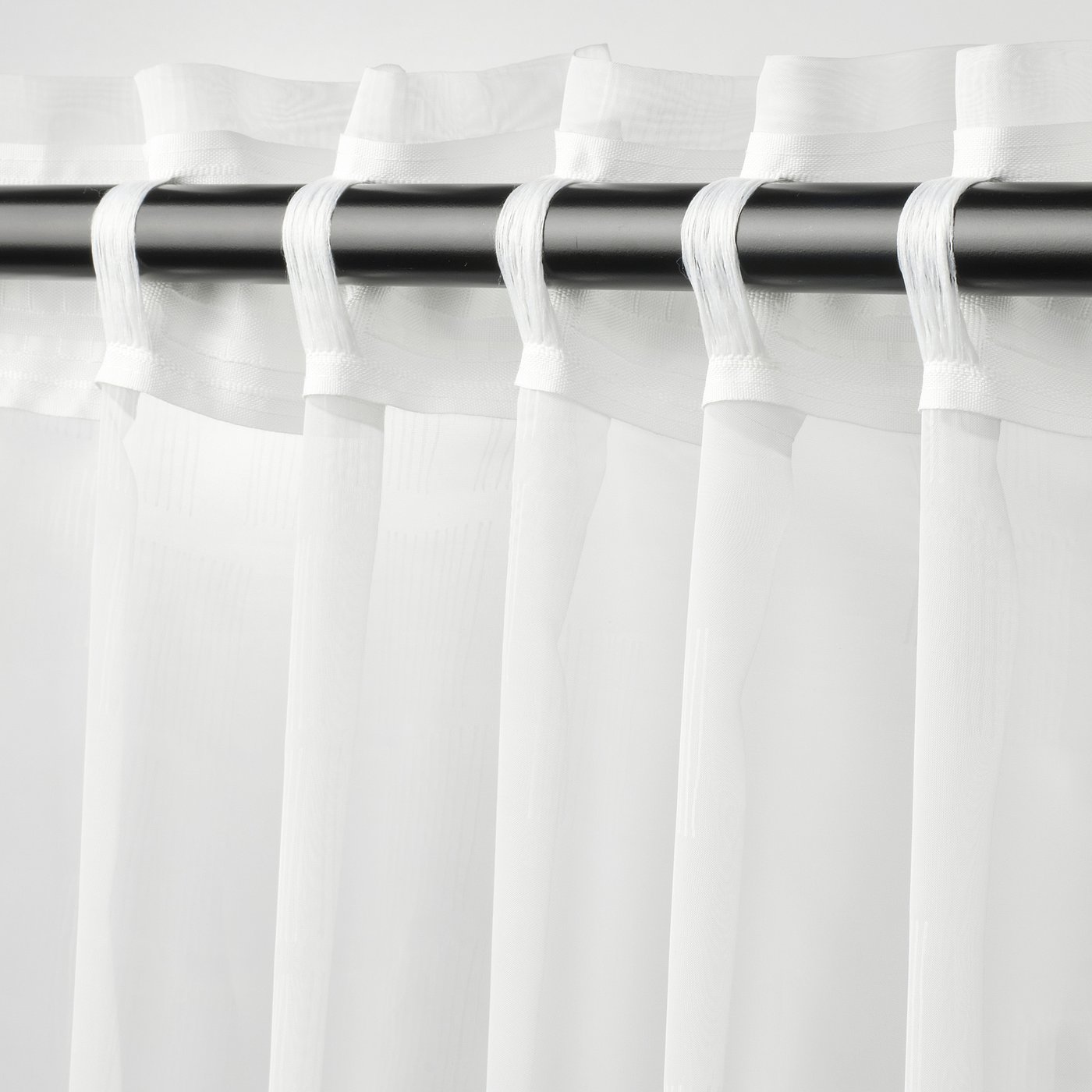 PALPLJUNGMAL sheer curtains, 1 pair, white white/check