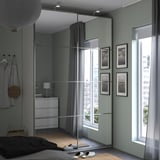 PAX / AULI Wardrobe with sliding doors, white/mirror glass, 59x26x93 1/8 "
