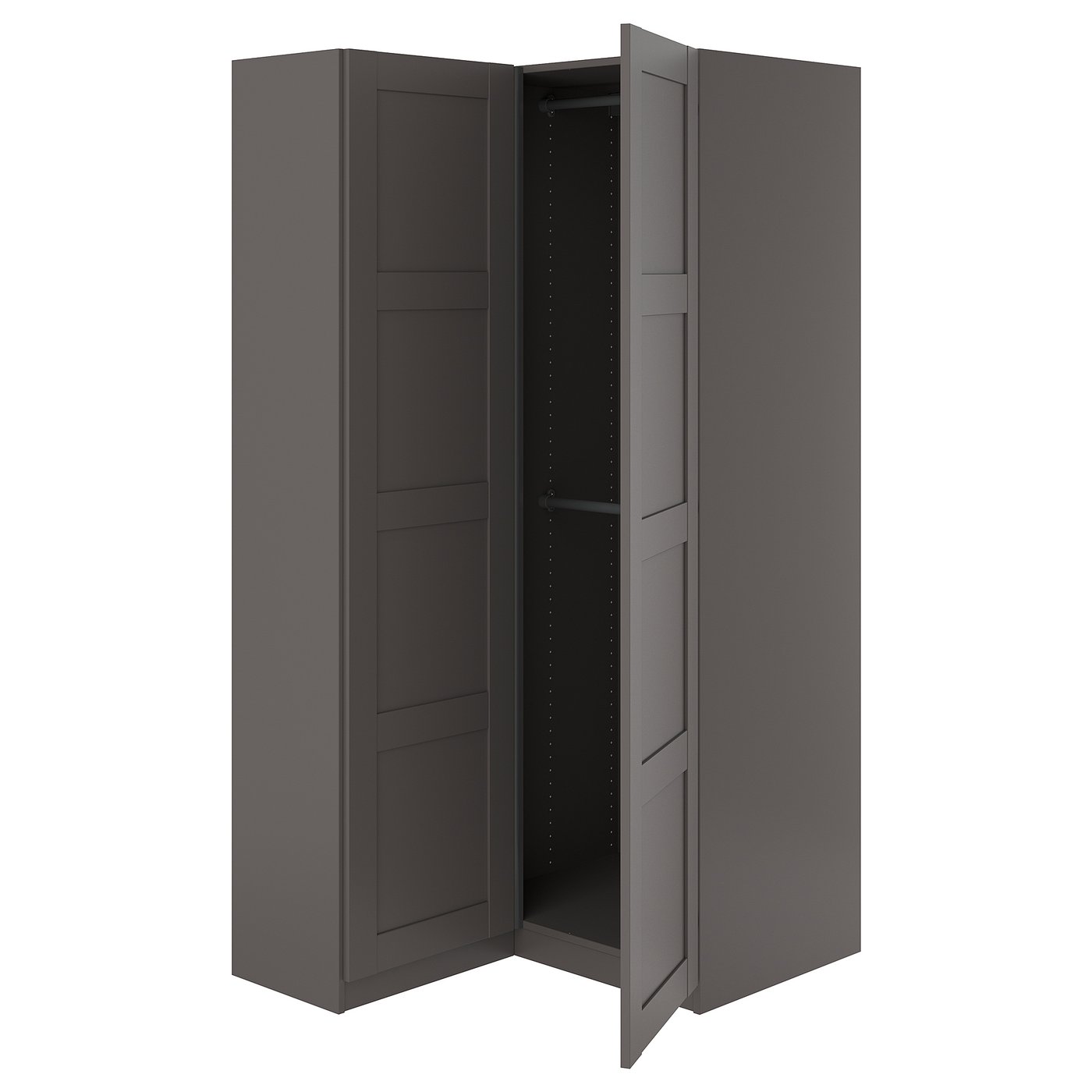 glockerページ PAX corner wardrobe, white, 161/188x201 cm (631/4/737/8x791