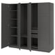 PAX / BERGSBO Wardrobe combination, dark gray/dark gray, 78 3/4x23 5/8x79 1/4 "